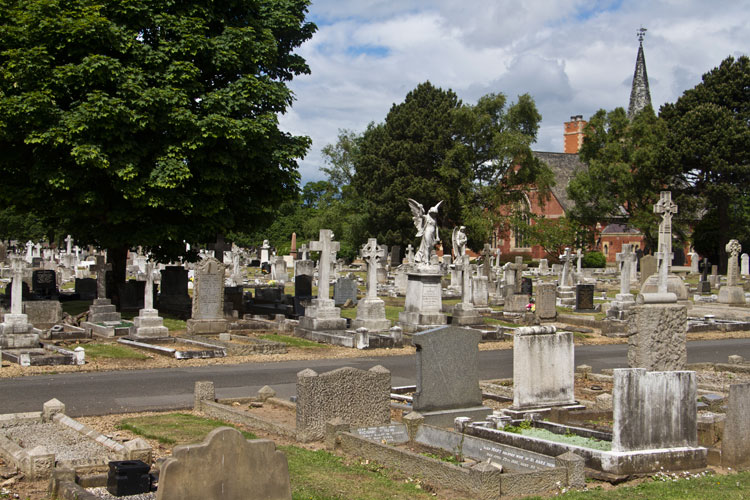 A view of Hartlepool (Stranton) Cemetery looking towards the Chapel.