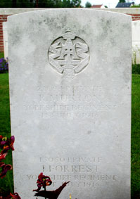 Lance Corporal Isaac Forrest. 15050.